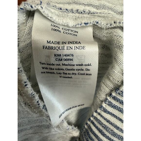 Faherty Women's Izzy Striped Cotton Doublegauze Romper Women's XS - Picture 10 of 11